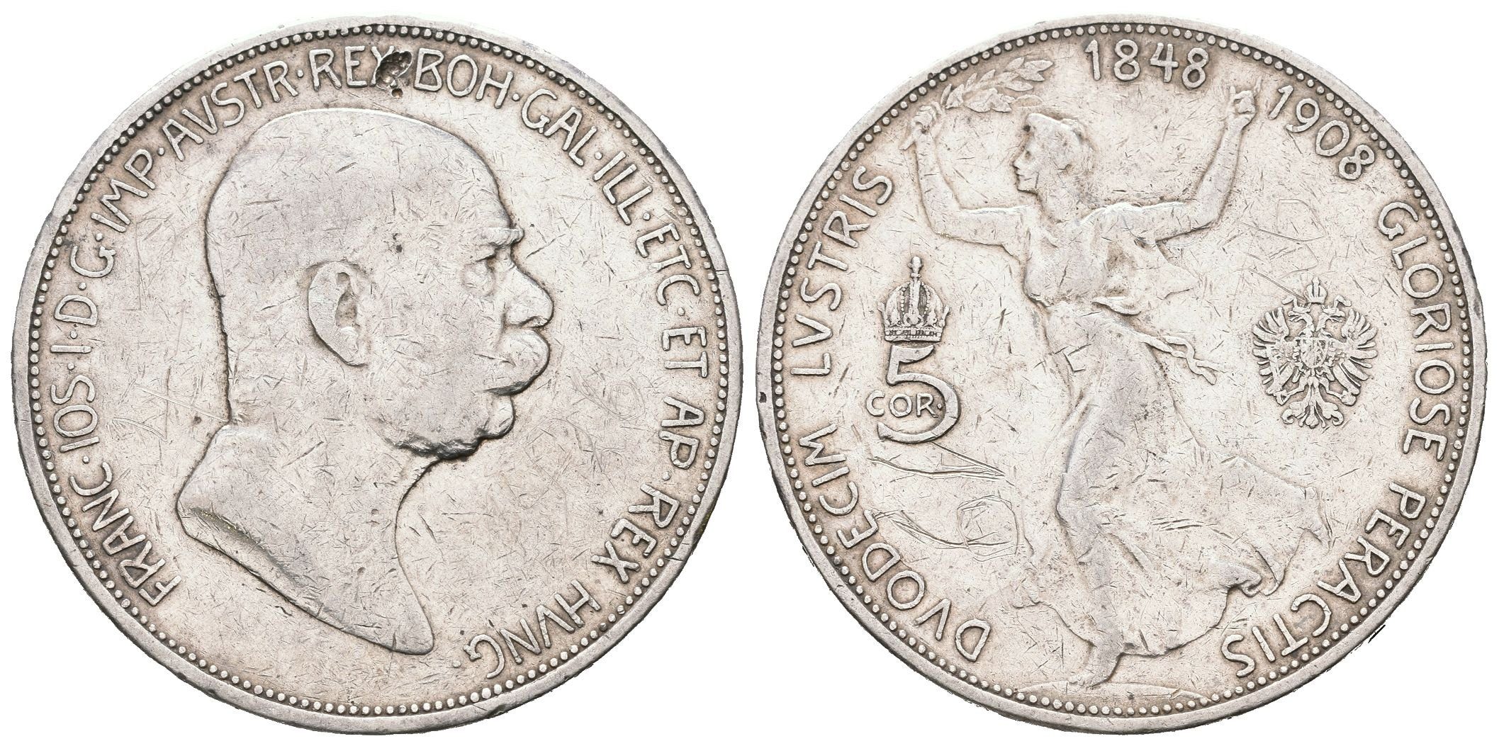 5 Koruna 1908 - jubilejní