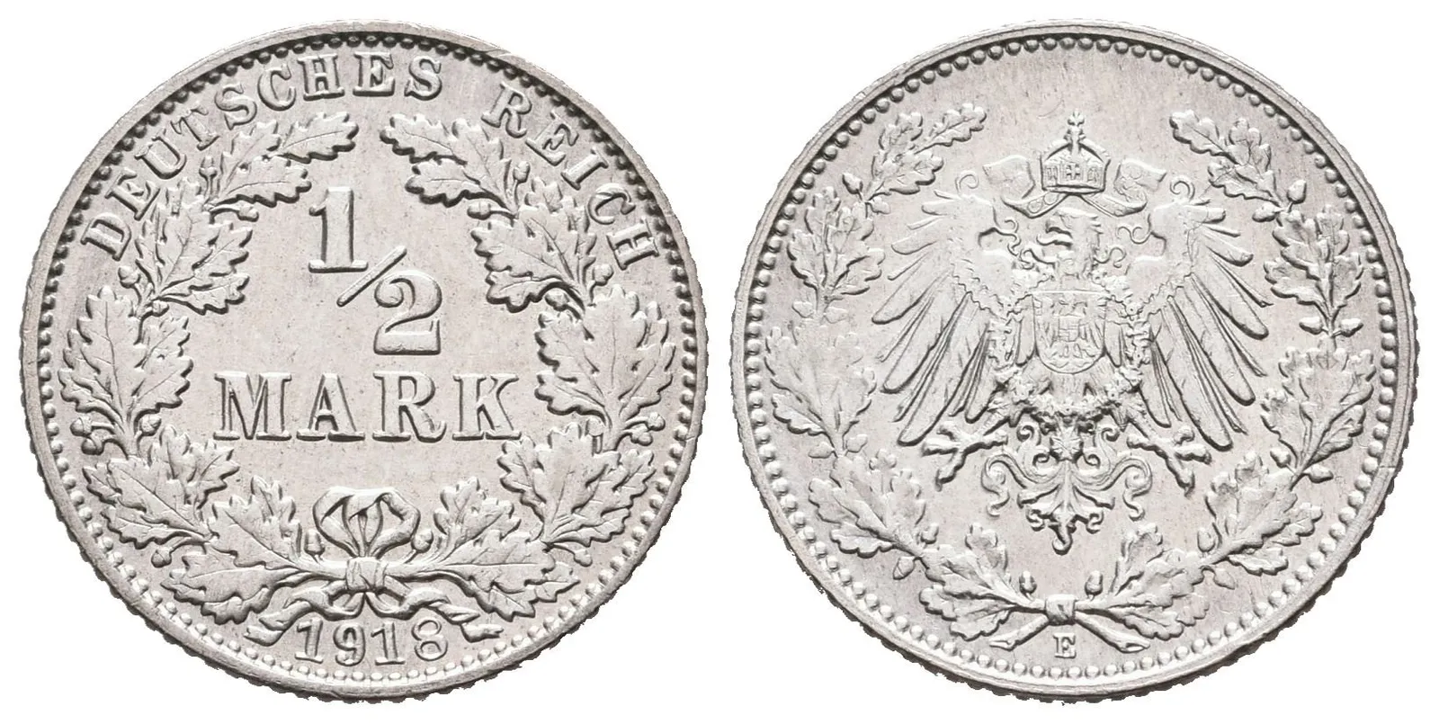 Německé císařství, 1/2 Marka 1918 E