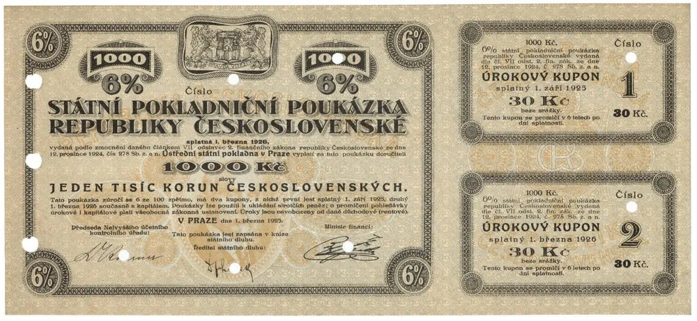 Státní pokladniční poukázky, 1919 - 1939 — 1