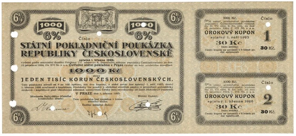 Státní pokladniční poukázky, 1919 - 1939 — 1