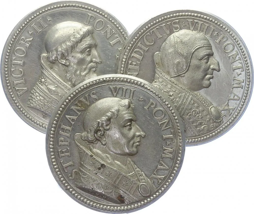 Vatikán - životopisné medaile, cca 18. století — 1