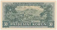 Československo, 50 Koruna 1948, série A 10 - 48, perforace 3 md, Hej.82a2.S1 - fotografie 2