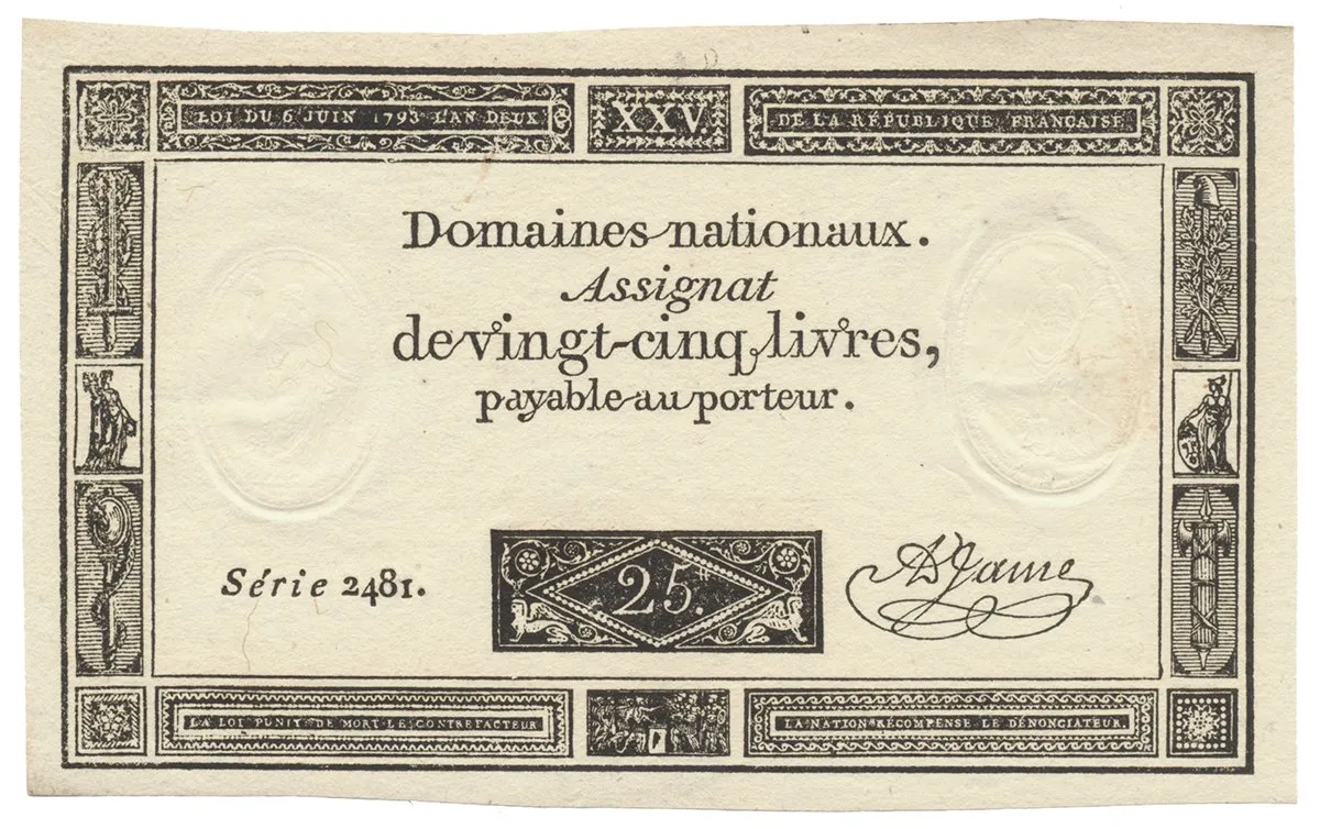 Francie, 25 Livres  6. 6. 1793, P.A71