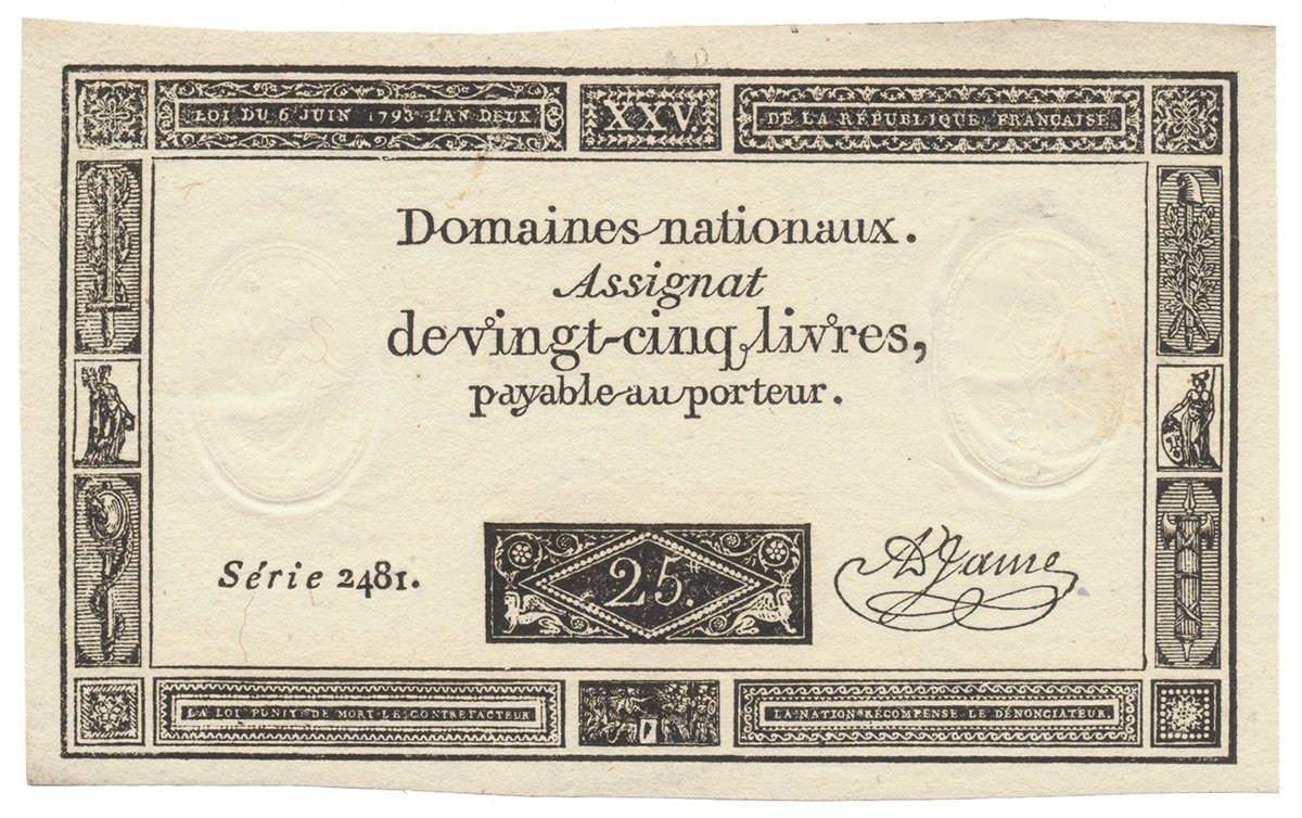 Francie, 25 Livres  6. 6. 1793, P.A71