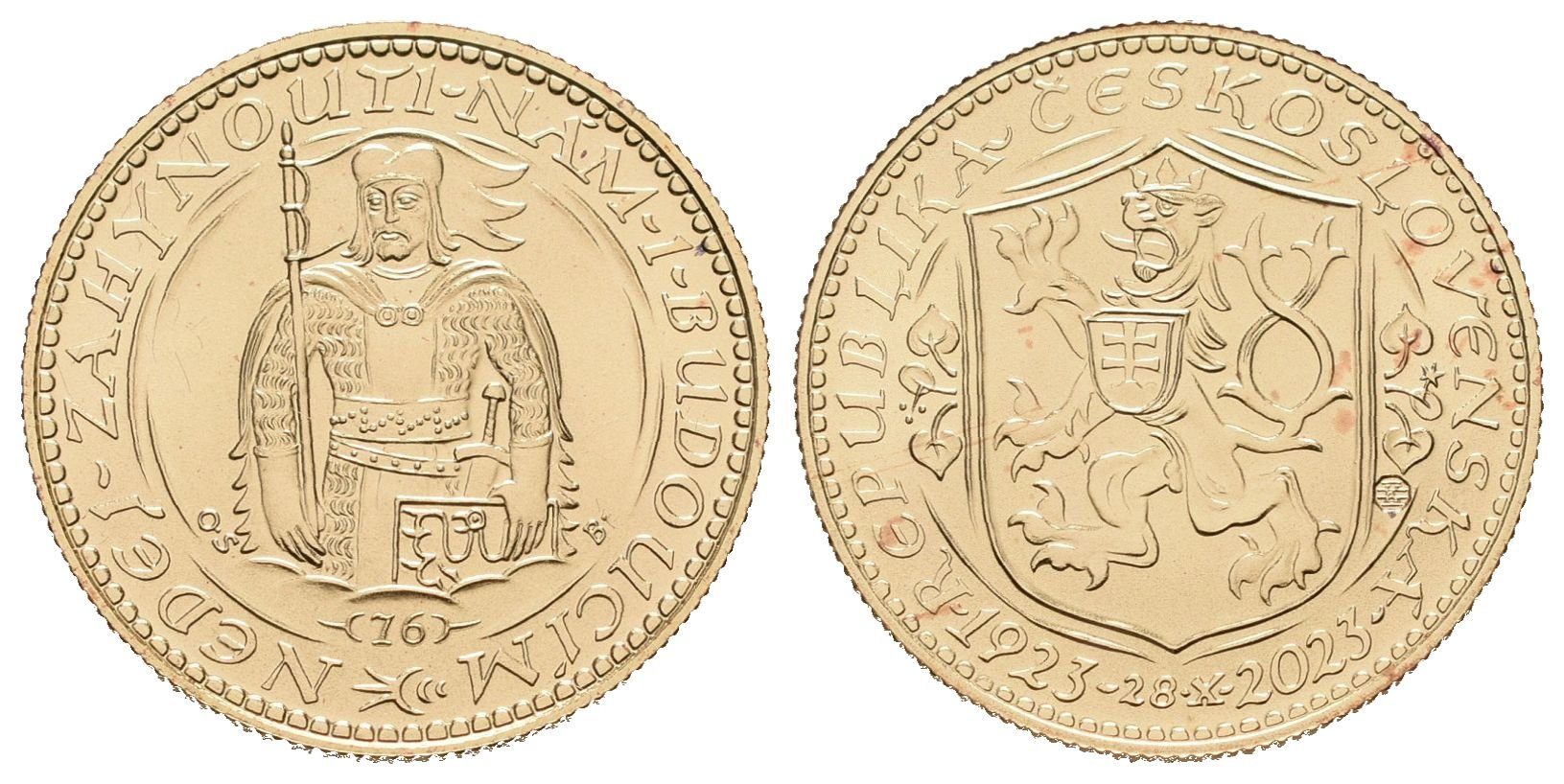 Svatováclavský dukát 1923 - 2023, číslovaný, číslo 76