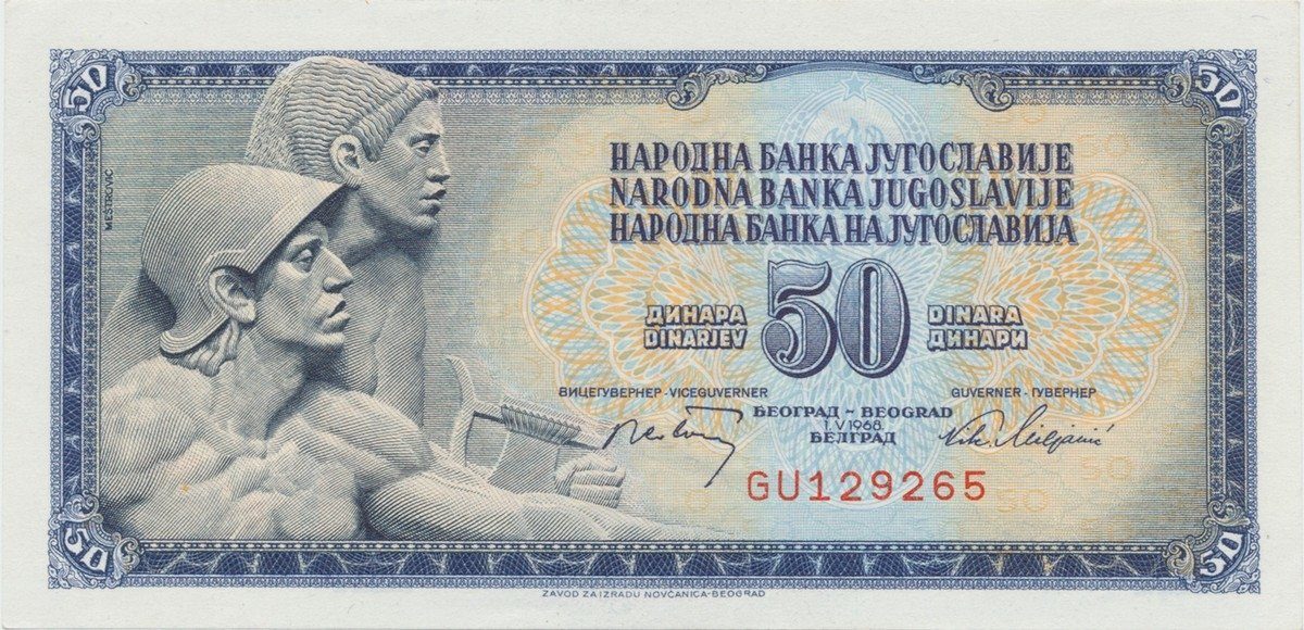 Jugoslávie, 50 Dinara 1968, P.83b