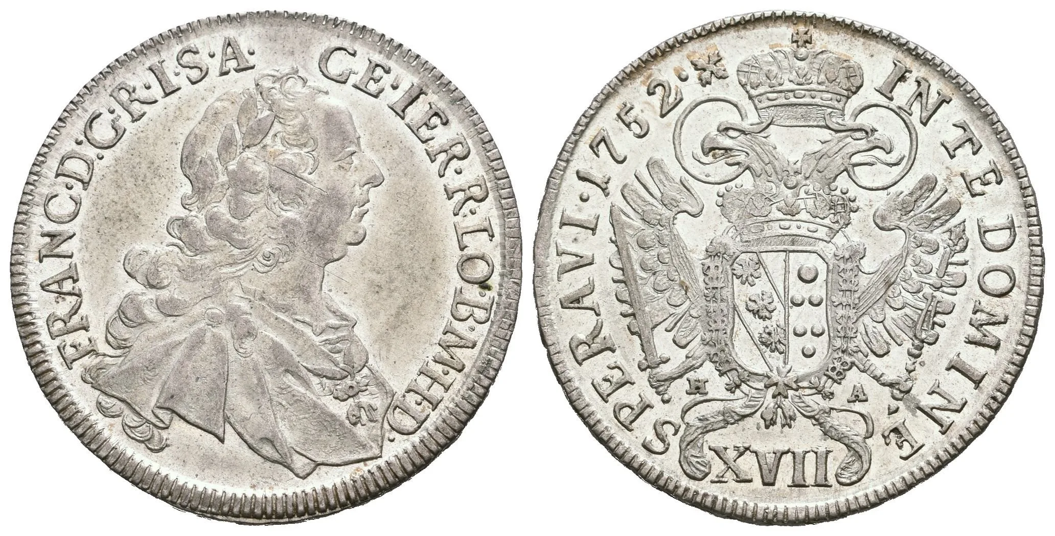 XVII Krejcar 1752 HA, Hall, KM.2026.1, krásná zachovalost, ražební lesk — 1