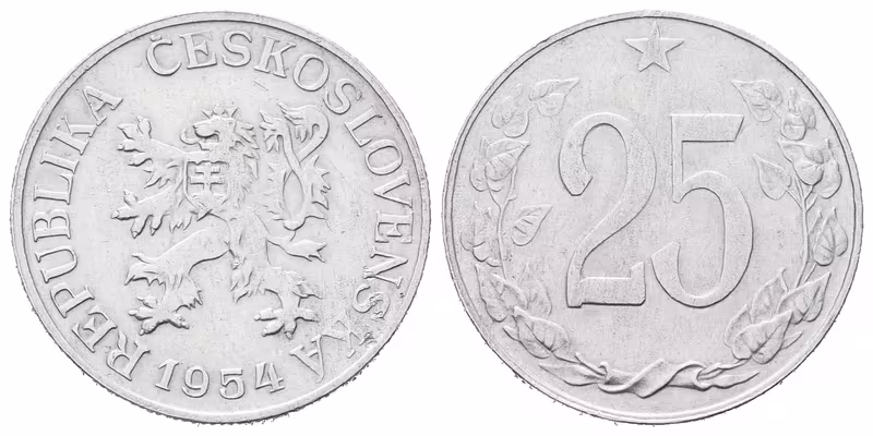25 Haléř 1954, vzácný