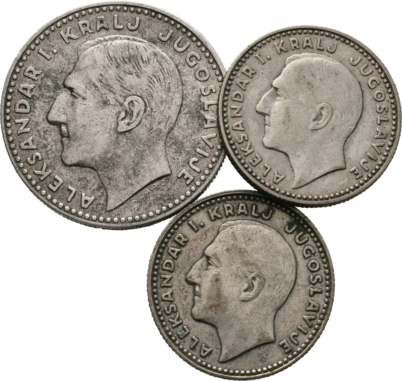 Jugoslávie, 20 Dinár 1931 + 10 Dinar 1931 (2x)