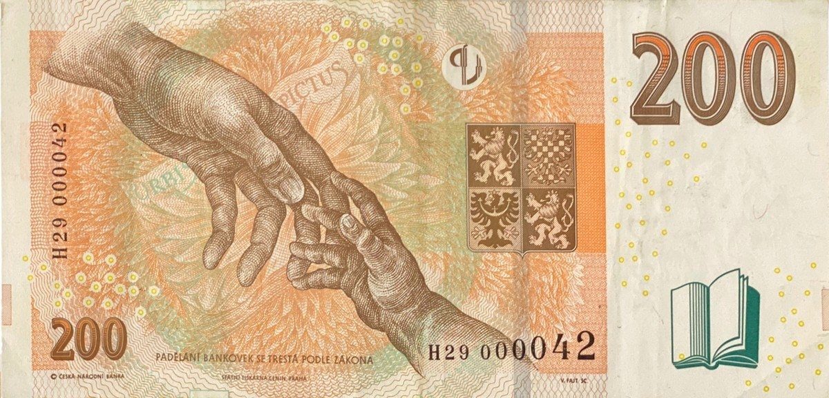 Česká republika, 200 Koruna 2018, pěkné nízké číslo H 29  000042, Hej.CZ32aH