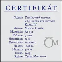 AR Medaile 2005 - Korunovace Karla IV. - fotografie 3