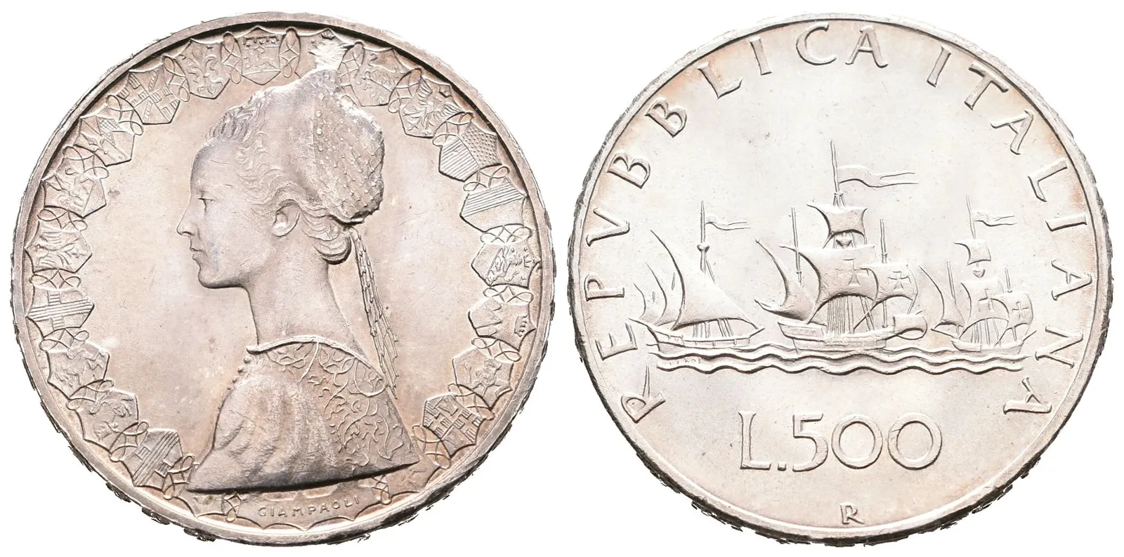 Itálie, 500 Lira 1966