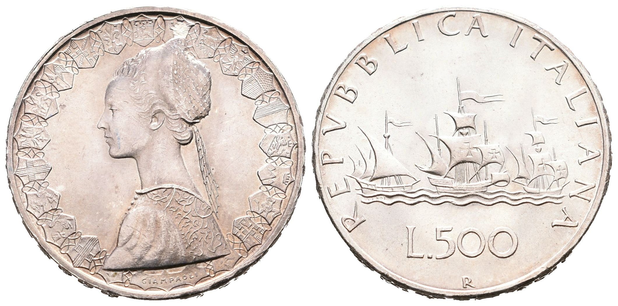 Itálie, 500 Lira 1966