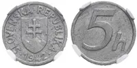 5 Haléř 1942, NGC MS 62, vzácný - fotografie 2