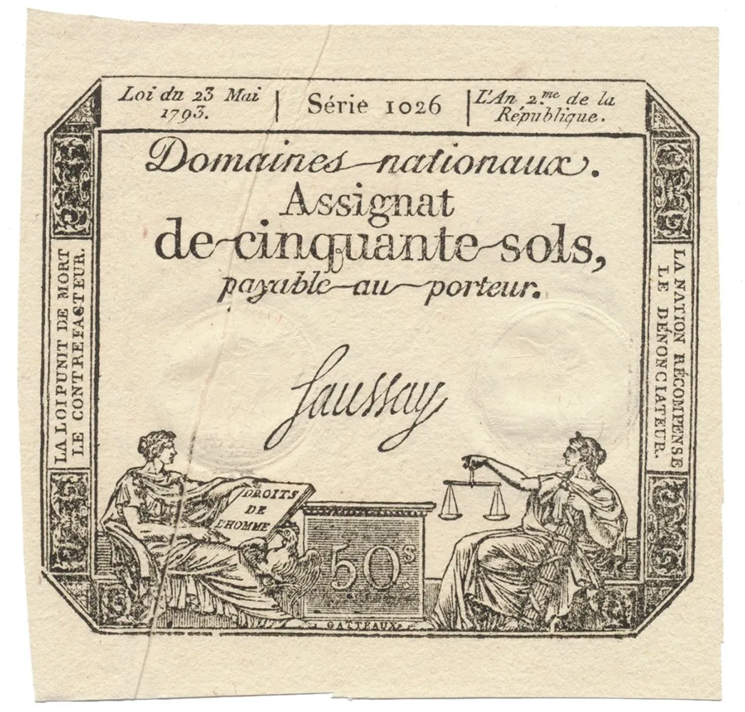 Francie, 50 Sols  23. 5. 1793, P.A70b