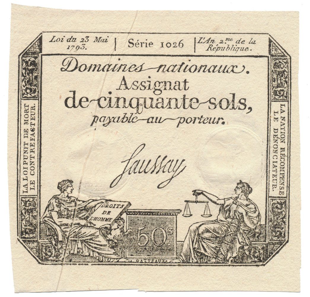 Francie, 50 Sols  23. 5. 1793, P.A70b