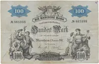 Německo, Baden, 100 Mark 1907, Ros.BAD5b