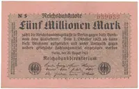 Německo, 5 Millionen Mark 1923, Ro.104c
