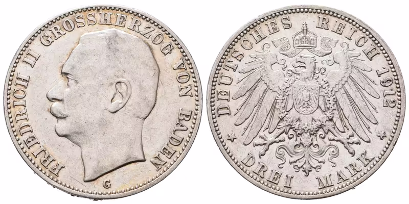 Baden, 3 Marka 1912 G