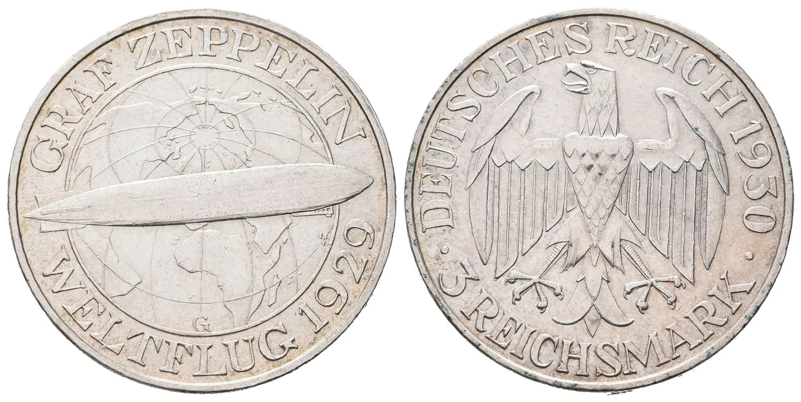 Výmar, 3 Marka 1930 G - Zeppelin