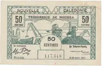 Nová Kaledonie, 50 Centimes / 29. 3. 1943, P.54