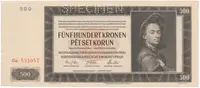 500 Koruna 1942, II. vydání, SPECIMEN, Hej.36a.S1 - fotografie 3