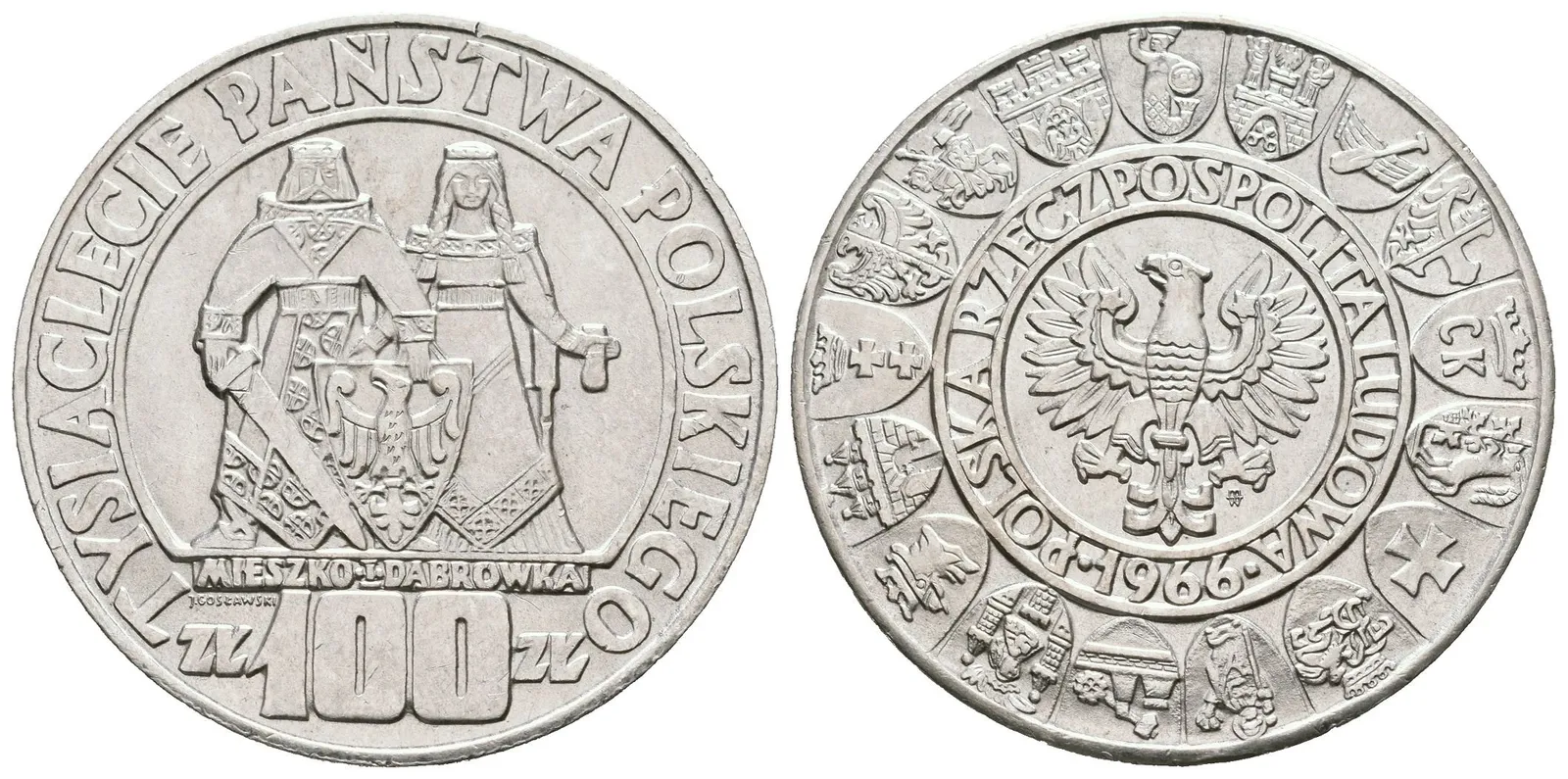 Polsko, 100 Zlotých 1966 - Pamětní