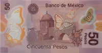 Mexiko, 50 Pesos 2012-2015, plastová, P.123Aa-As - fotografie 2