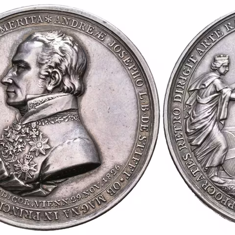 AR Medaile 1826 (Lang, Stuckhart) - K uzdravení císaře. Hlava zprava, opis / Bohyně