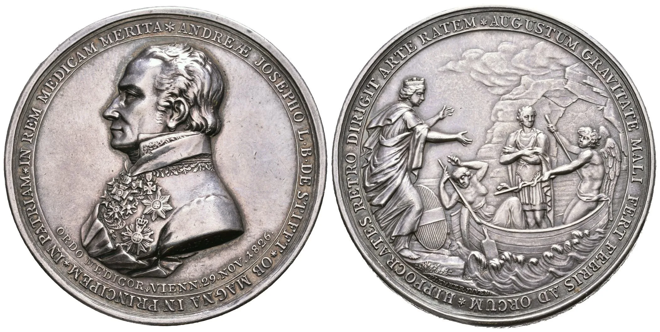 AR Medaile 1826 (Lang, Stuckhart) - K uzdravení císaře. Hlava zprava, opis / Bohyně — 1