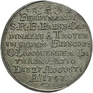 Olomouc - biskupství, Ferdinand Julius Troyer, 1745 - 1758 — 1