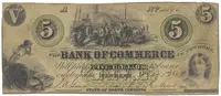 USA, North Carolina, Newbern, The Bank of Commerce, 5 Dollars 1. 12. 1859
