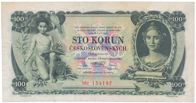 100 Koruna 1931, série Mc, Hej.25b2