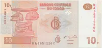 Kongo Dem. Republika, 10 Francs 2003, tisk HdM, P.93A