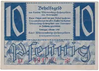 Německo - francouzská okupační zóna, Württemberg, 10 Pfennig 1947, Ros.215b