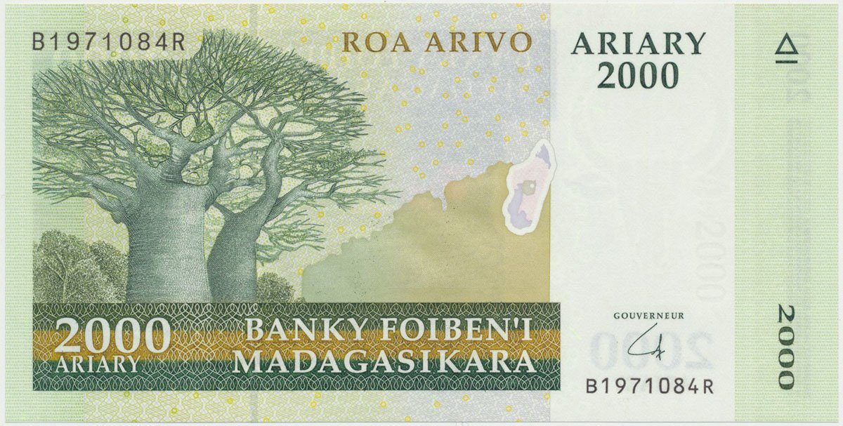 Madagaskar, 2000 Ariary 2009, P.90b