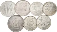 20 Koruna 1933, 1934, 1937 - Masaryk, 10 Kč 1928 - Masaryk, 1930, 1931, 1932, — 1