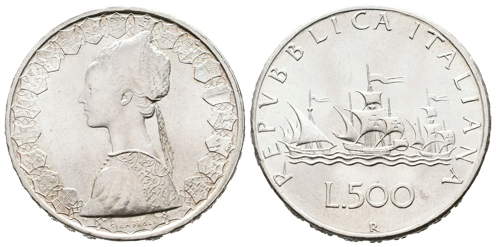 Itálie, 500 Lira 1967