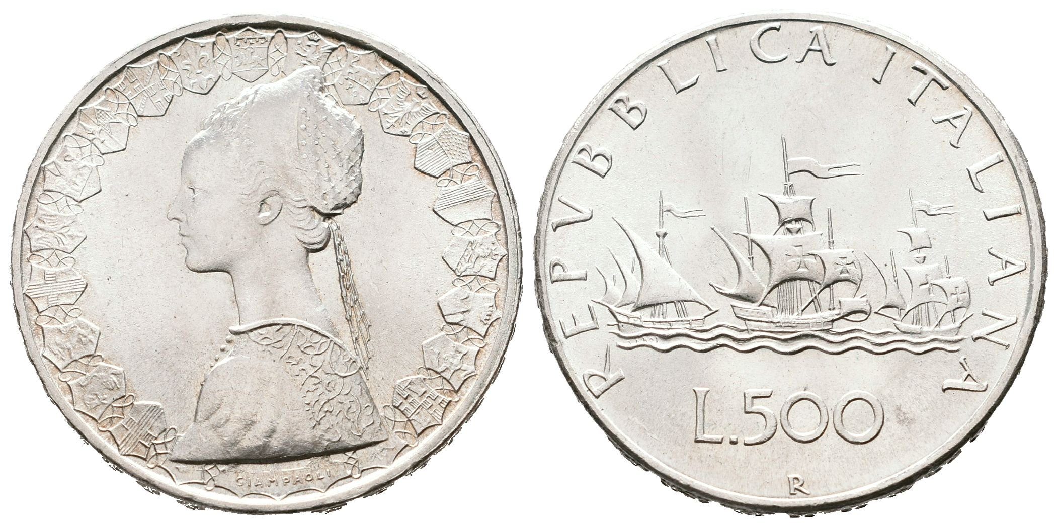 Itálie, 500 Lira 1967