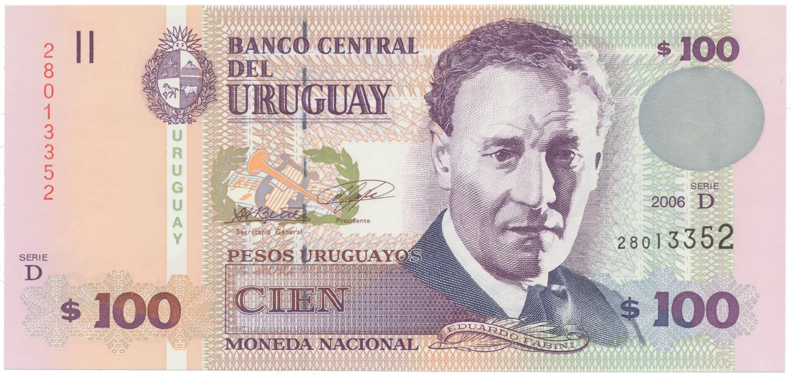 Uruguay, 100 Pesos Uruguayos 2006, P.85A