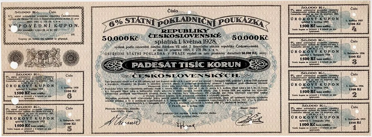 Státní pokladniční poukázky, 1919 - 1939 — 1