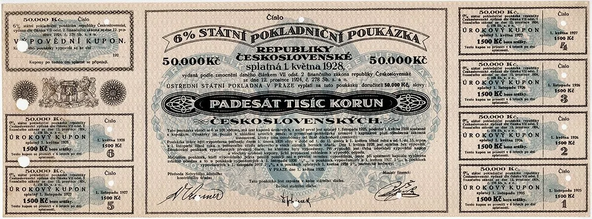 Státní pokladniční poukázky, 1919 - 1939 — 1