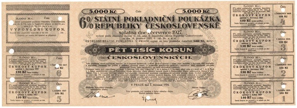 Státní pokladniční poukázky, 1919 - 1939 — 1