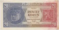 Československo, 20 Koruna 1926, tisk TB NBČS, perf. 1x SPECIMEN z rubu, Hej.21c2.S2 - fotografie 2