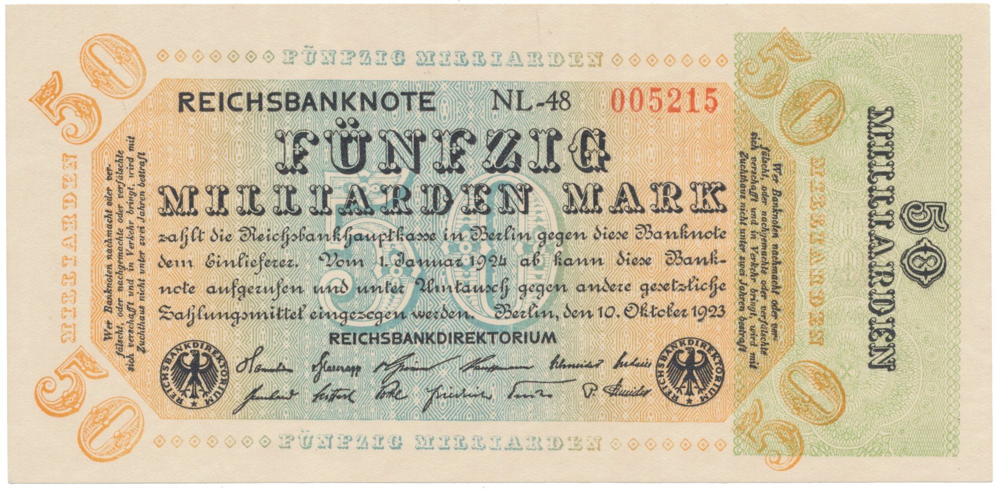 Německo, 50 Milliarden Mark 1923, Ro.117b
