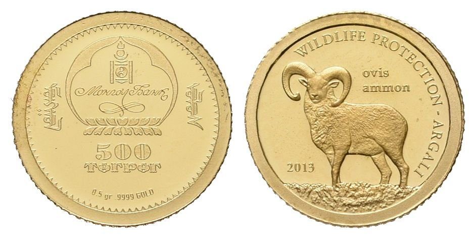 Mongolsko, 500 Tugrik 2014 - Argali altajský