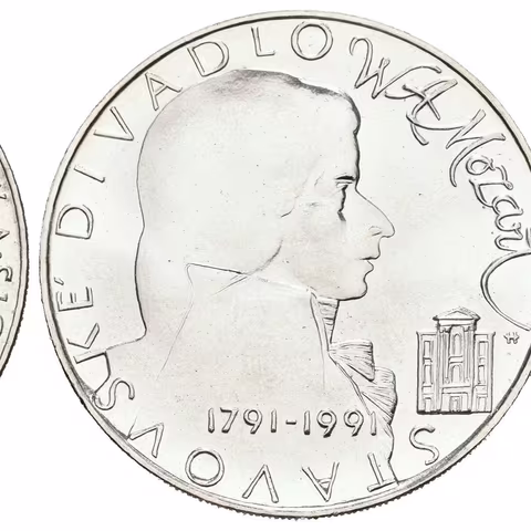 100 Kčs 1991 - W. A. Mozart, ražební lesk