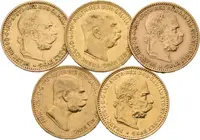 10 Koruna 1896, 1897, 1905, 1909, 1910