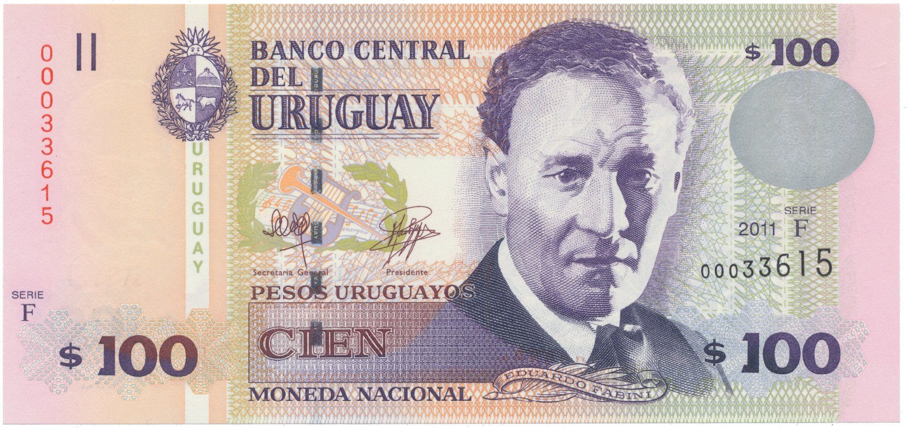 Uruguay, 100 Pesos Uruguayos 2011, P.88b