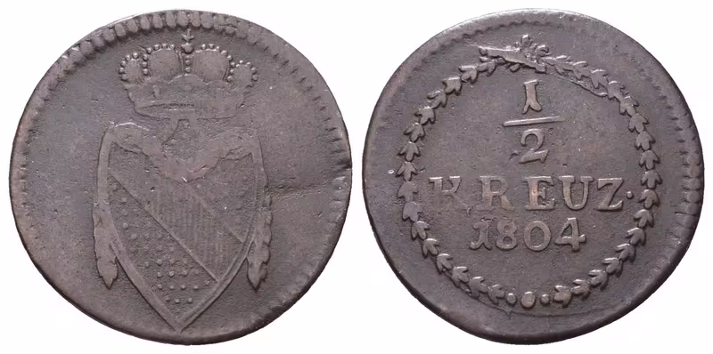 Baden, 1/2 Krejcar 1804